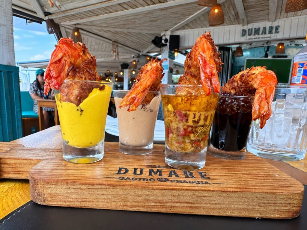 Seafood spread inspired by a visit to Dumare in Copacabana